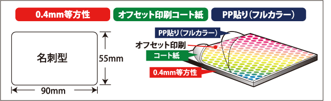 国内加工0.4mm・13日営業日コース・オフセット名刺型